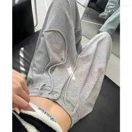 Damenhosen 2024 Jogginghose Frauen Baggy Grau Sport Jogger Breites Bein Übergroße Streetwear Hose mit hoher Taille Drop Fast Ship