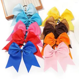 Hårtillbehör 1 Stycke Solid Color Big Bows Elastic Ties Baby Princess Ribbon Bowknot Band Rubber Headwear Girls