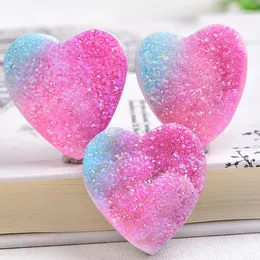 Decorative Figurines Natural Crystal Cluster Love Heart Shape HandMade Electroplate Rock Mineral Specimen Reiki Healing Stone Home Decor