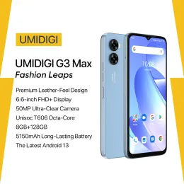 2023 UMIDIGI G3 MAX -smartphone, Android 13, Unisoc T606, 8 GB+128 GB, 50MP kamera, 5150 mAh batteri, dubbel SIM 4G -telefon
