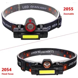 Headlamps ZK40 Zoomable Built-in Battery Camping Powerful LED Headlamp COB USB Rechargeable Headlight Waterproof Head Torch Lamp Lantern