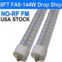 T8 T10/T12 8ft LED Tüp Işığı, Tek Pin FA8 Taban, 144W 6500K Gün Işığı Beyaz, 270 Dereceli V Şekilli LED Floresan Ampul (300W Eşit.), Açık kapak, çift uçlu elektrik