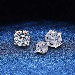 Stud Real 2ct Moissanite Earrings for Women Lab Grown Diamond Ear Studs 925 Sterling Silver Fine Jewelry Party Gift zln240201