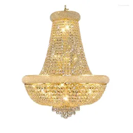 Ljuskronor lyxiga Empire Gold Crystal ljuskronor för vardagsrum modern heminredning kök ö tak lampa hänger lätt glans fixtur