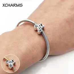 Charme Pulseiras 2024 Bicicleta Beads Metal Elastic Pulseira DIY Handmade Lucky para Mulheres Moda Jóias