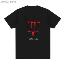 Herr t-shirts Death Note T-shirt män kvinnor plus storlek mode o-hals daglig casurable streetwear överdimensionerade tryckta lösa unisex tees q240201