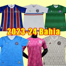 90th EC Bahia Gilberto 축구 유니폼 2023 24 Mens Rossi Flavio Rodriguinho 23/24 Home Away 축구 셔츠 클럽 짧은 슬리브 Camisetas de Futbol Uniforms 골키퍼