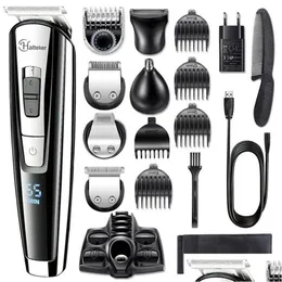 Clippers Trimmers Wodoodporny w jednym zestawie włosów Zestaw pielęgnacji brody Clipper dla mężczyzn ELELCRIC HINE Body Set 220 Drop de Dhhxl