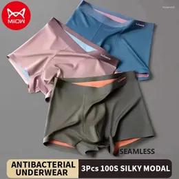 Mutande MiiOW 3 Pz 100 S Setoso Modale Biancheria Intima da Uomo Boxer Senza Soluzione di Continuità Antibatterico Mutandine da Uomo Boxer Shorts Boxer Maschili