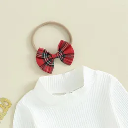 Наборы для одежды рожденная девочка рождественская юбка для набора наборов с длинным рукавом кружево подвеска подвеска