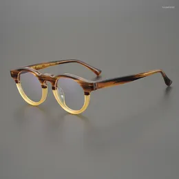 Montature per occhiali da sole Montature per occhiali da vista in acetato di splicing di qualità vintage Montatura per occhiali dal design classico ovale Donna Uomo Miopia Lettura della sfera