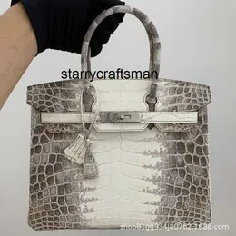 Women Handbag Himalaya Crocodile Himalayan Crocodile Leather Womens Bag Handbag Bag 25cm Handmade Wax Thread L