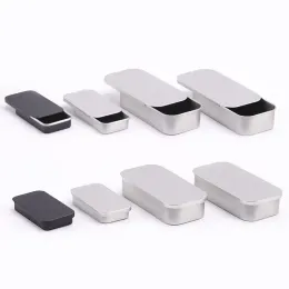 Grevosea Piccola scatola di latta, 3 contenitori rettangolari vuoti in metallo con coperchio per gioielli, artigianato, caramelle, chiavi, forcine per capelli (5 x 2,5 x 1 cm
