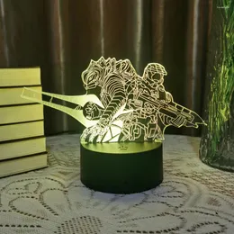 Luzes da noite jogo halo infinito mestre mesa 3d lâmpada led para criança casa quarto manga figura cabeceira presente de natal das crianças