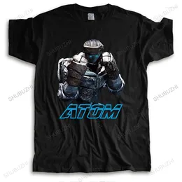 남성용 T 셔츠 Homme 여름 티셔츠 브랜드 O- 넥 Real Steel Atom Black Tshirts 여성 패션 면화 유니니스 섹스 테 쉬어 유로 크기