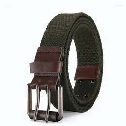 Belts Tj-tingjun Canvas Belt Men And Women's Simple Comfortable Casual Breathable Youth Double Pin Buckle C042