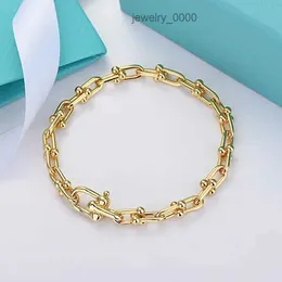 18K gold double u shape charm bracelet for women luxury brand S925 silver plated horse shoes designer OL style bangle bracelets party wedding nice jewelry 2XL2