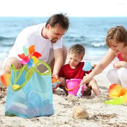 Storage Bags Large Mesh Bag Tote Beach Toys Children's Collection Shell Net Sand Pool Supplies