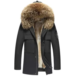 Estilo de designer supera a integração de pele de vison inteira e forro interno masculino Haining Nick Suit casaco de inverno engrossado KN1X