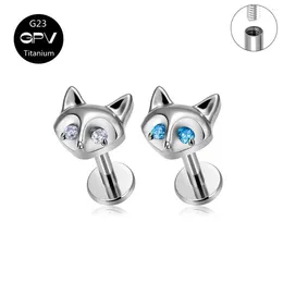 Stud Earrings G23 Pure Titanium Little Fox's Tears Exquisite Earbone Nail Earscreen Perforated Jewelry Male And Female Earnail Nose