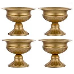 Vasos Metal Elegante Casamento Centerpieces Vaso para Decoração de Festa Cerimônia de Aniversário de Trompete (Golden 4 PCS)