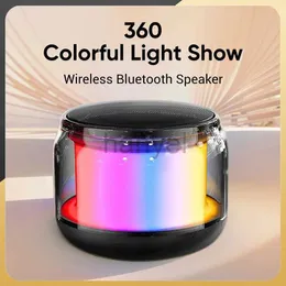 Portable Speakers 360 Degree Colorful Lights Show Wireless Bluetooth Speaker Mini Portable LED Subwoofer Surround Sound Speaker For PC Phone TV zln240201