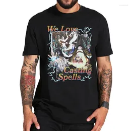 Camisetas masculinas que amamos lançar feitiços camiseta 2024 música tendência humor camisetas algodão unissex verão casual