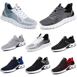 2024 أحذية الرجال الجديدة المشي لمسافات طويلة يركض أحذية مسطحة ناعمة وحيدة أسود أبيض أبيض مريح الأزياء المضادة للمضادات الحجم الكبير 39-45