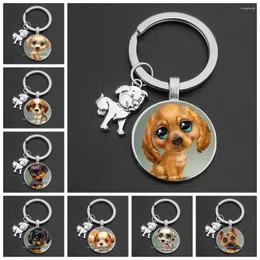 Keychains Cute Puppy Dog Playing Keychain Love Pet Friend Pendant Fashion Key Ring Birthday Present