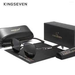 선글라스 Kingseven 2024 패션 남성용 UV400 목재 광학 렌즈 여성 보호 고품질 안경 프레임