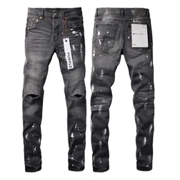 Lila Jeans, Designer-Jeans für Herren, gerade Skinny-Hosen, Baggy-Denim, europäische Jeans, Herren-Hosen, Biker-Stickerei, zerrissen, für den Trend 29–40 J9039
