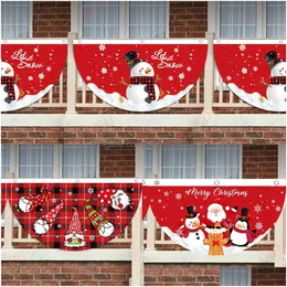 Decorazioni natalizie Bandiera a forma di ventaglio per esterni Banner Decor per la casa Cristmas Drop Ornament Xmas Navidad Gift Anno 2024 Drop Delivery Dhheh