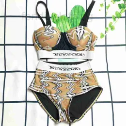 Kadın Mayo Tasarımcısı Marka Bikini Blavalı Ekose Sabit Çanta Moda 6dd2