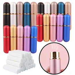 Storage Bottles 20/30/50 Sets Empty Colorful Metal Nasal Inhalers For Essential Oils Aromatherapy Blank Aluminum Tubes With Replacement Wick