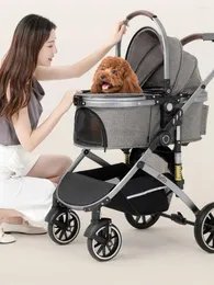 Dog Carrier Stroller For Small Pet Dogs Foldable Sturdy Aluminum Alloy Frame Up To 20kg Carriage & Cats