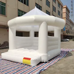 Partihandel vuxna barn 4,5x4,5 m (15x15ft) med fläkt eller anpassad vit bröllop kommersiellt uppblåsbart bouncy hoppande slott
