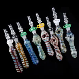 Heady Glass Nectar Collector NC Hookahs Kit med kvartsspets Dab Straw Oil Rig Rökning Rörhandsked Rör NC