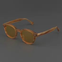 Johnny Depp Lemtosh Sunglasses Man 편광 Sun Glasses 고급 브랜드 빈티지 아세테이트 프레임 블루 야간 비전 고글 여성 240118