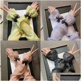 Ellenbogen-Knieschützer Sommer Lange Fingerlose Handschuhe Frauen Sonnenschutzärmel Dame Dünne Spitze Mesh Armmanschette Sunsn Atmungsaktive Fäustlinge DHPVH