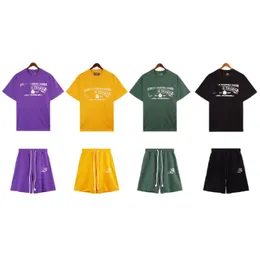メンズトラックスーツデザイナーメインラインカポックストリートTシャツハイストリートヘビー級短袖スポーツアメリカンスーツショートパンツ