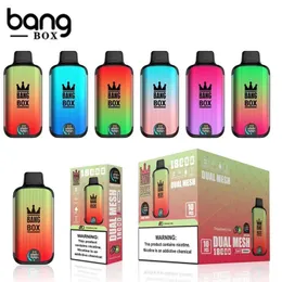 Authentic Bangbox 18000 Puffs Digital Disposable Vape 18K Dual Mesh Coil 26ml Prefilled Deserchable E Cigarettes with LCD Display 0% 2% 3% 5% Bang Box