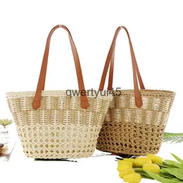 Shoulder Bags Paper rope woven fasionable ollow paern soulder grass andbag casual womens beac bagH2421