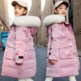 Giubbotti Ragazze Cartoon Bambini Addensare Capispalla caldo 2024 Cappotti con cappuccio Lettera Adolescenti Parka casual Tendenze per bambini Cappotto