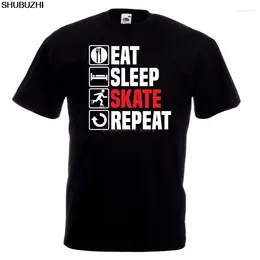 T-shirt da uomo Eat Sleep Skate T-shirt Pattinaggio a rotelle Blading Inline Regalo di compleanno di Natale Top Uomo Tee Sbz4323