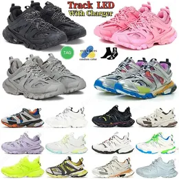 Designer-Freizeitschuhe Track Led Shoe Tracks 3 3.0 LED-Sneaker Paris-Trainer Beleuchtete Gomma-Leder-Trainer Nylon-bedruckte Sneakers Leichte LED
