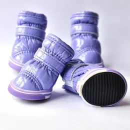 Dog Apparel 4Pcs/Sets Waterproof Winter Shoes For Small Dogs Warm Fleece Puppy Pet Snow Boots Chihuahua Yorkie Teddy