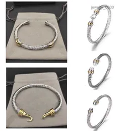 lüks bilezik kablo bilezikler dy pulsera tasarımcı mücevher kadın erkekler gümüş altın inci kafa x şekilli manşet bilezik David Y mücevherleri Noel hediyesi 5mm ggh