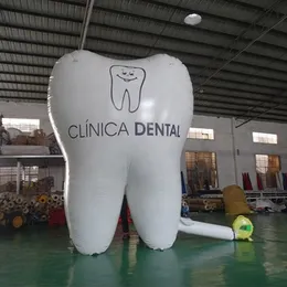 8mH (26 pés) Com soprador atacado de alta qualidade grande pano oxford inflável modelo de dente balão com logotipo personalizado para promoção de publicidade hospitalar odontológica