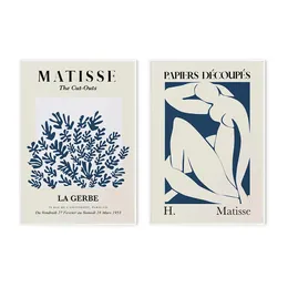 Linea astratta Figura Matisse Pittura decorativa Tela Wall Art Stampa Poster Scandinavo Minimalista Moderno Soggiorno Immagine 240127