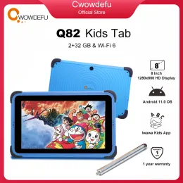 Tablet 8 Inch 1280 800 Android 11 WiFi6 Quad Core Google Play Children Educational Tablet for Kids with Case Stylus Dropship 32G